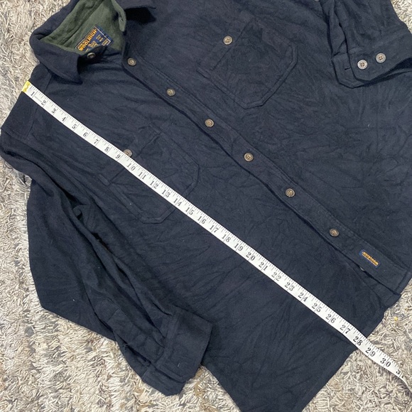 Woolrich long sleeve men’s button down lightweight fleece shirt black sz medium - Picture 4 of 9